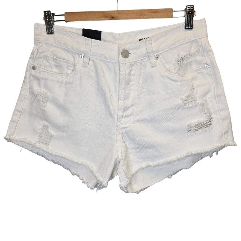NWT BLANKNYC Women's 28 High-Rise Cut Off Distressed Denim Shorts White